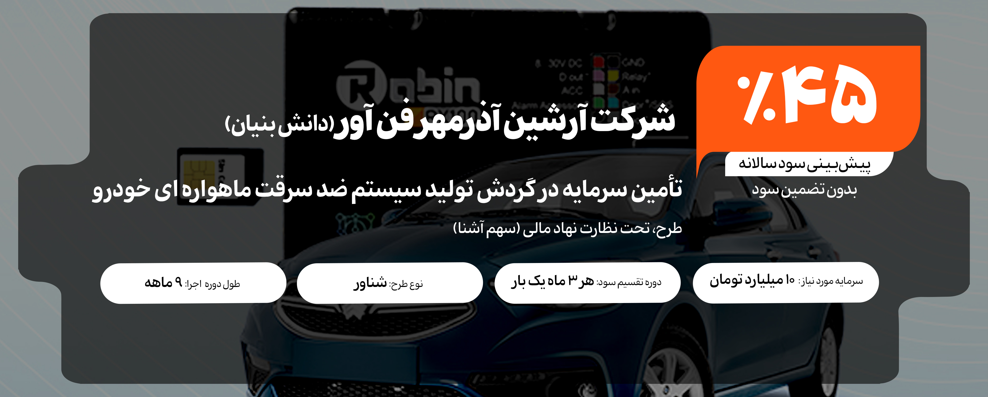 تامین سرمایه در گردش تولید سیستم ضد سرقت ماهواره ای